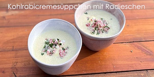 Kohlrabcremesüppchen mit Radieschen