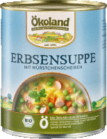 Artikelbild: Erbsensuppe mit Würstchenscheiben