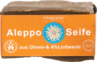 Artikelbild: FINigrana Aleppo Seife,  Olive & 4% Lorbeeröl, 180g traditionell handgeschnitten